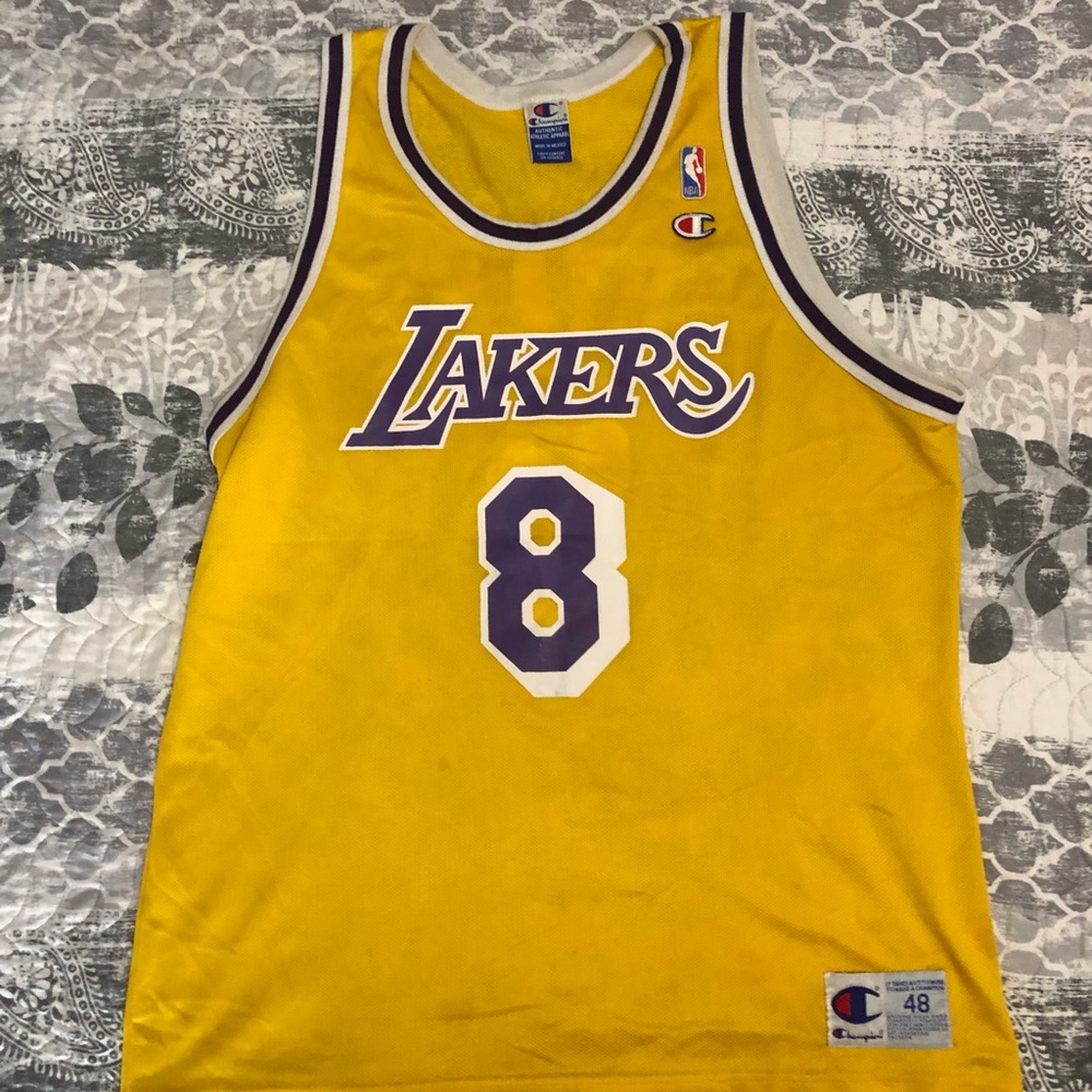 Vintage champion NBA Los Angeles Lakers Kobe Bryant #8  jersey XL 48 - USED - Picture 2 of 5